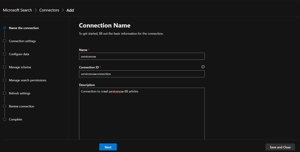 Microsoft Search with Service Now Graph Connector